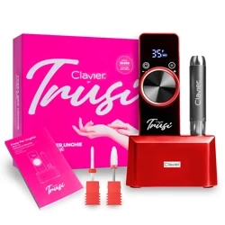 Clavier Frezarka Mobilna LCD By Trusi 65W + Frezy Ceramiczne – 35000 RPM, Czerwona