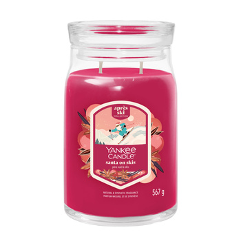 Yankee Candle Signature Large Jar Santa On Skis, Duża Świeca Sojowa z Dwoma Knotami, 567g