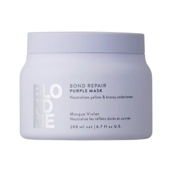 Schwarzkopf Blondme Bond Purple Mask, Regenerująca i Neutralizująca Żółte Refleksy Maska do Włosów Blond, 200ml