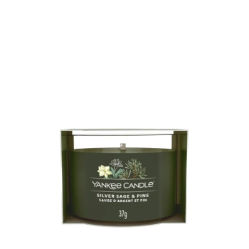 Yankee Candle Silver Sage & Pine, Mini Świeca Sojowa, Sosna, Mech i Bursztyn z Nutą Skóry, 37g