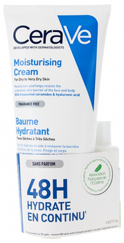 CeraVe Moisturising Baume Hydratant, Nawilżający Krem Do Twarzy 177ml + Nawilżający Krem do Mycia 20ml