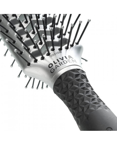 Olivia Garden Essential Style Double Tunnel Silver, Szczotka Tunelowa do Modelowania i Dodawania Objętości
