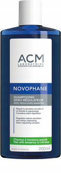 ACM Laboratories Novophane SeboRegulating Shampoo, Szampon Regulujący, Włosy Przetłuszczające się, Sztywne, 200ml