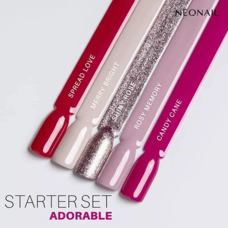 Neonail Zestaw Do Hybryd ADORABLE: 7 Lakierów + Akcesoria + Lampa LED 21W/48