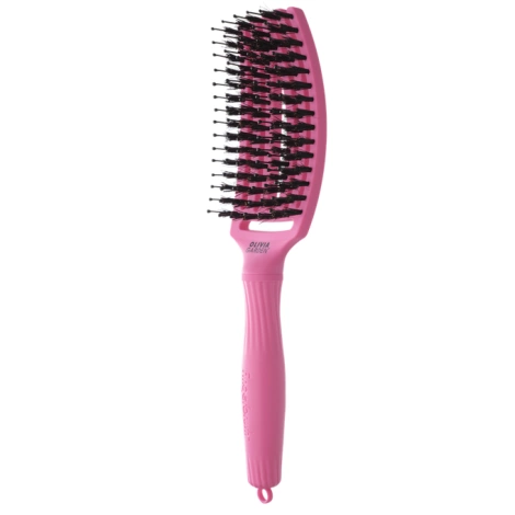 Olivia Garden Finger Brush Care Iconic Szczotka do Rozczesywania Włosów i Masażu, Włosie Dzika, Medium Pink Granita