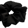 Glamour Scrunchie Satyna Ręcznie Wykonana Gumka do Włosów, Czarna L