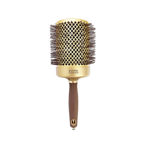 Olivia Garden Expert Blowout Shine Wavy Bristle Gold&Brown, Ceramiczna Szczotka z Jonizacją do Modelowania Włosów, 80mm