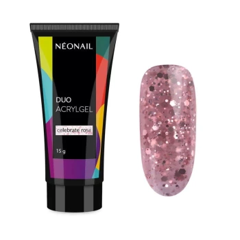 Neonai Akrylożel DUO ACRYLGEL Celebrate Rose– glitterowe wykończenie  15g