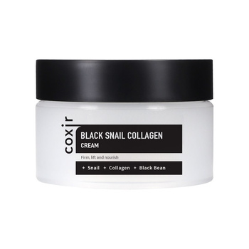 COXIR Black Snail Collagen Cream, Przeciwzmarszczkowy Krem z Mucyną Ślimaka i Kolagenem, 30ml