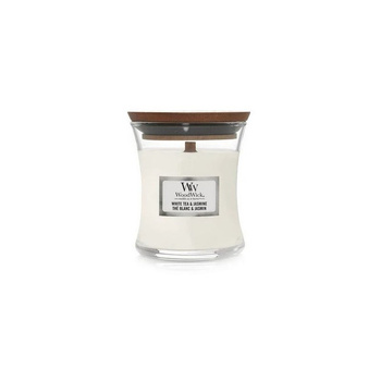  Woodwick White Tea & Jasmine Świeca Zapachowa z Drewnianym Knotem, 85g