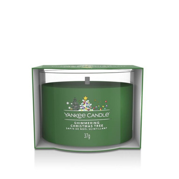 Yankee Shimmering Christmas Tree, Mini Świeca Sojowa, Aromat Świątecznego Drzewka, 37g