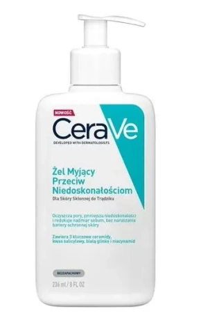 CeraVe Bleamish Control Cleanser, Żel Myjący i Oczyszczający do Twarzy Przeciw Niedoskonałościom, 236ml