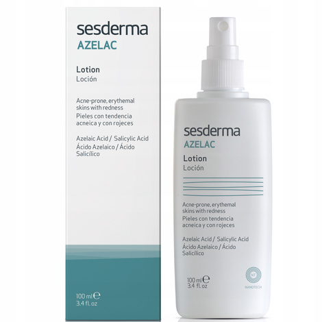 Sesderma Azelac Lotion Acne Prone Skin, Emulsja do Skóry Głowy, Twarzy i Ciała Przeciw Trądzikowa, 100ml