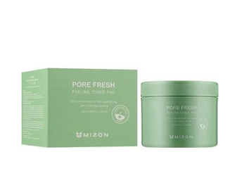 Mizon Pore Fresh Peeling Toner Pad, Bawełniane Płatki Nawilżające do Oczyszczania i Pilingowania Skóry Twarzy, 30szt