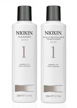 Nioxin Zestaw Leczniczy Przeciw Wypadaniu System 1 Szampon 300ml Odżywka 300ml