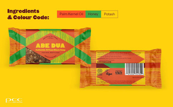 Abe Dua Ghana Authentic African Black Soap, Autentyczne Czarne Mydło Afrykańskie, 100% Naturalne, 3 Składniki 100g