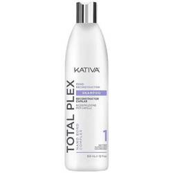 Kativa Total Plex Shampoo, Silnie Regenerujący Szampon do Włosów z Plexem, 355ml