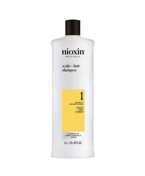 Nioxin Pro Clinical 1 Scalp + Hair Shampoo, Szampon do Lekko Przerzedzonych Włosów Farbowanych 1000ml