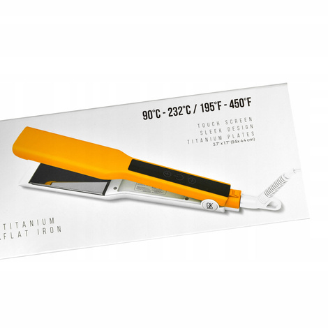 GKHair Global Keratin Easy Control Titanium Flat Iron, Profesjonalna Tytanowa Prostownica do Zabiegów Keratynowych, Szerokość 4,4cm