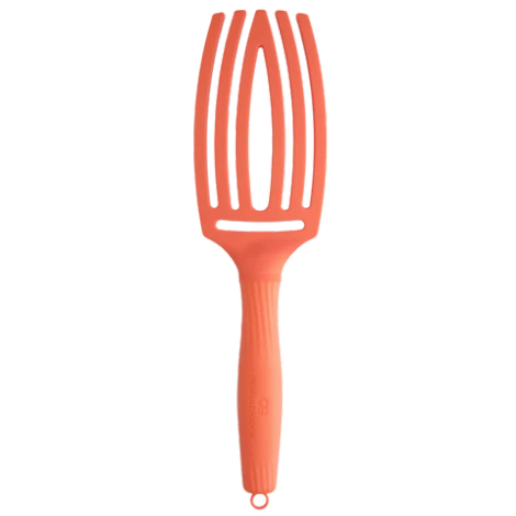 Olivia Garden Finger Brush Care Iconic Szczotka do Rozczesywania Włosów i Masażu, Włosie Dzika, Medium Orange Spritz