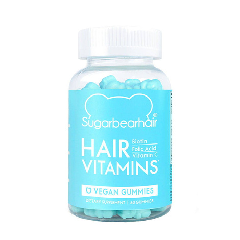 SugarBearHair Hair Vitamins Gummies – wegańskie żelki poprawiające kondycję włosów, 3x 74 szt.