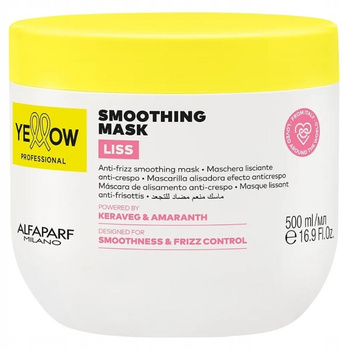 Alfaparf Yellow Smoothing Mask Liss, Maska Wygładzająca do Włosów Puszących, 500ml