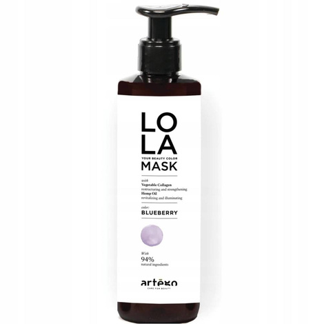 Artego Lola Color Mask - Maska odświeżająca kolor do włosów farbowanych i naturalnych, Blueberry - Jagodowy, 200ml