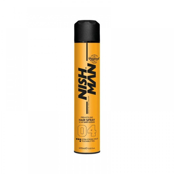 Nishman Extra Strong Hold Hair Spray, Lakier Mocno Utrwalający Włosy, Nie Skleja, 400ml