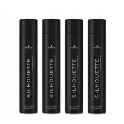 Schwarzkopf Silhouette Super Hold Hairspray, Zestaw, Lakier Bardzo Mocno Utrwalający 4x 750ml, Czarny