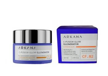 Arkana C-Fusion Glow Illuminator, Rozświetlający Krem do Twarzy z Wit. C, Nadający Efekt Glow, 50ml