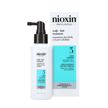 Nioxin Pro Clinical 3 Scalp + Hair Treatment, Serum Bez Spłukiwania do Skóry Głowy i Włosów Lekko Przerzedzonych, 200ml