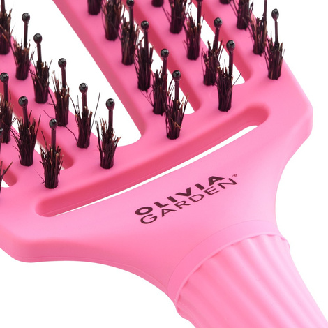 Olivia Garden Finger Brush Amazonki Combo Medium Bubble Pink, Szczotka do Rozczesywania Włosów i Masażu, Włosie Dzika