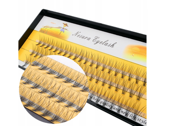 Rzęsy Kępki Rzęs Jedwabne Naturalne Gęste 60 szt. 10 mm