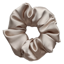 Glamour Scrunchie Satynowa Gumka Ręcznie Wykonana do Włosów, Szampańska L