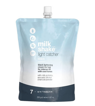 Milk Shake Light Catcher Black Light Cream, Czarny Krem Rozjaśniający z Aktywnym Węglem Nadający Popielaty Odcień, 250gr