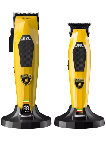JRL Zestaw Lamborghini Diamante 2025C Żółta Bezprzewodowa Maszynka do Włosów + Diamante 2025T Żółty Bezprzewodowy Trymer do Włosów + Dwie Stacje Ładujące