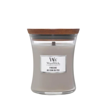 Woodwick Fireside Świeca Zapachowa z Drewnianym Knotem, 275g