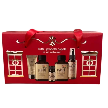 Nashi Argan Try Me Set, Zestaw Szampon (50ml), Odżywka (50ml), Olejek (10ml), Instant (40ml) i Głęboki Napar (20ml)