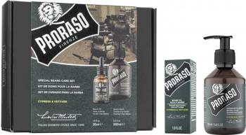 Proraso Firenze Special Beard Care Set Cypress &Vetyver Zestaw Prezentowy Do Brody Olejek + Szampon 30ml, 200ml