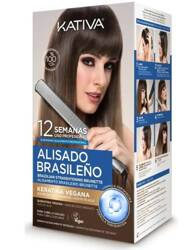 KATIVA Brazilian Straightening Brunette - Brazylijski Zabieg Keratynowego Prostowania Włosów, dla Brunetek, Zestaw
