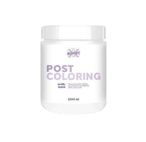 Ronney Post Coloring Acidic Mask, Maska Zakwaszająca do Włosów po Zabiegach Chemicznych, 1000ml