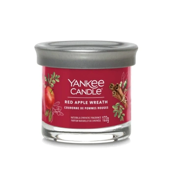 Yankee Candle Tumbler Red Apple Wreath, Mała Świeca Sojowa z Jednym Knotem, 122g