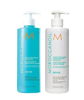 Moroccanoil Moisture Repair Organiczny Zestaw Regenerujący z Olejkiem Arganowym 2x 500ml