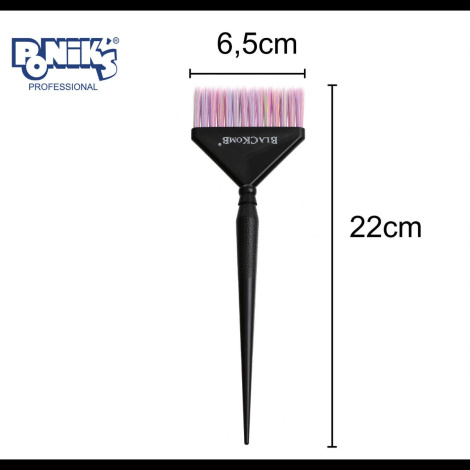 Poniks, Black Comb, Pędzel do Farbowania Włosów, Nakładania Farby, Delikatne Włosie, 6,5cm