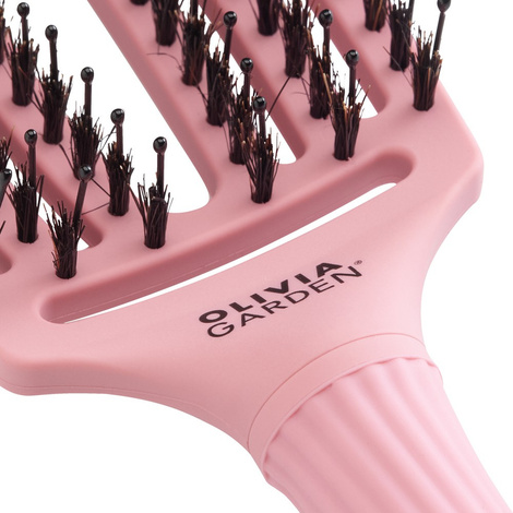 Olivia Garden Finger Brush Amazonki Combo Medium Soft Pink, Szczotka do Rozczesywania Włosów i Masażu, Włosie Dzika