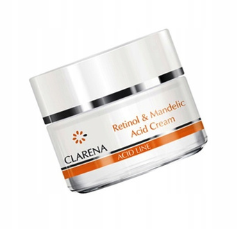 Clarena Retinol & Mandelic Acid Cream, Krem Przeciwzmarszczkowy z Kwasem Migdałowym i Retinolem, 50ml