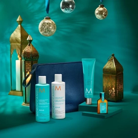 Moroccanoil Luminous Wonders Repair, Zestaw Prezentowy, Szampon 250ml, Odżywka 250ml, Nawilżający Krem do Rąk 100ml, Olejek 25ml
