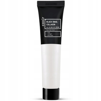 COXIR Black Snail Collagen All in One Eye Cream, Przeciwzmarszczkowy Krem pod Oczy ze Śluzem Ślimaka, 30ml
