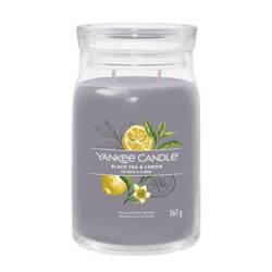 Yankee Candle Signature Large Jar Citrus Black Tea & Lemon, Duża Świeca Sojowa z Dwoma Knotami, Świąteczne Ciasteczka, 567g