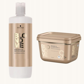 Schwarzkopf BlondMe Bond Protection Performance Lightener Rozjaśniacz do 9+ Tonów 450g + Developer 1000ml
